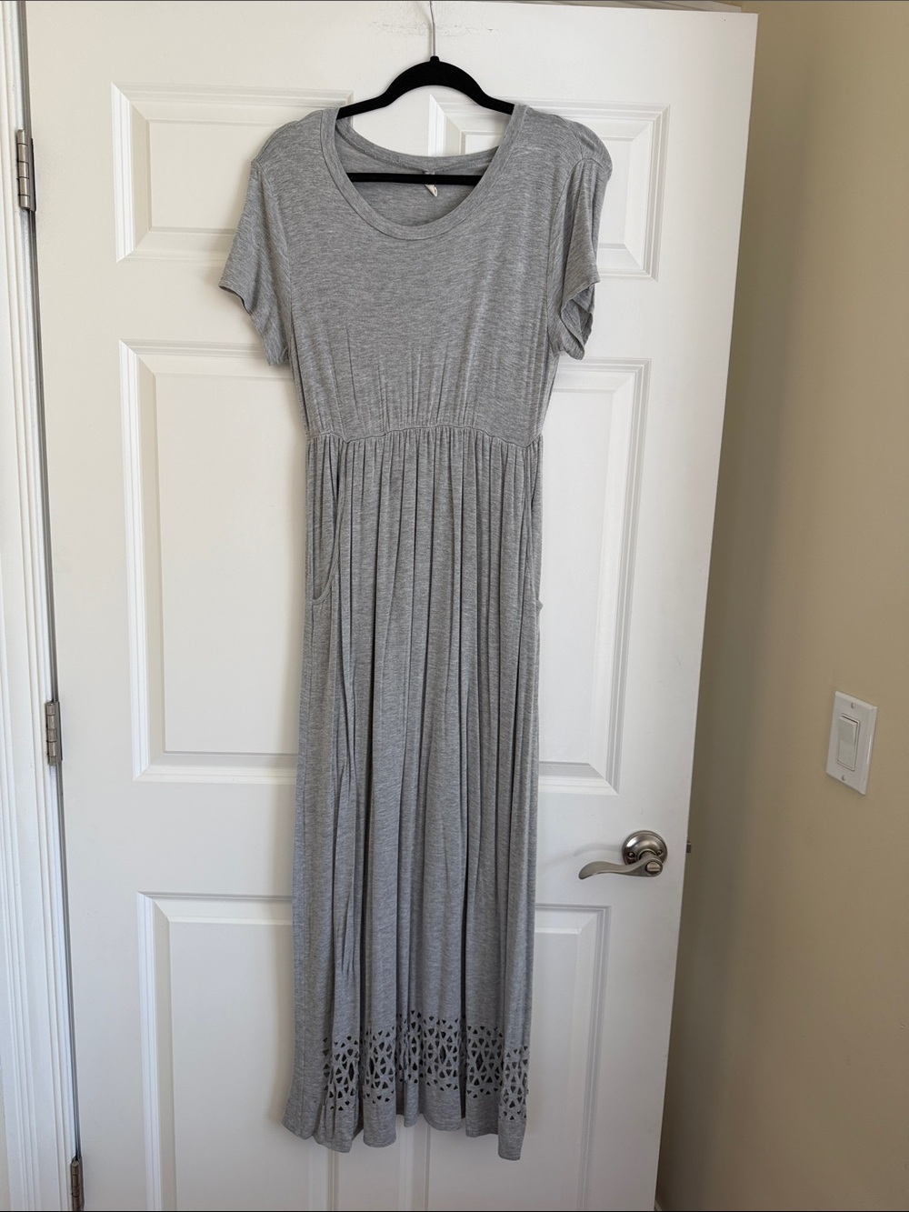 Pinkblush Gray Short-Sleeve Maternity Dress